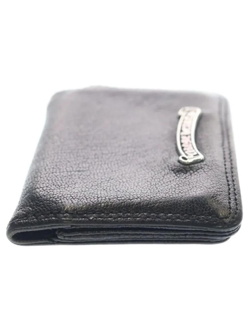 Chrome Hearts Card Case Leather with Grommet Black Navy